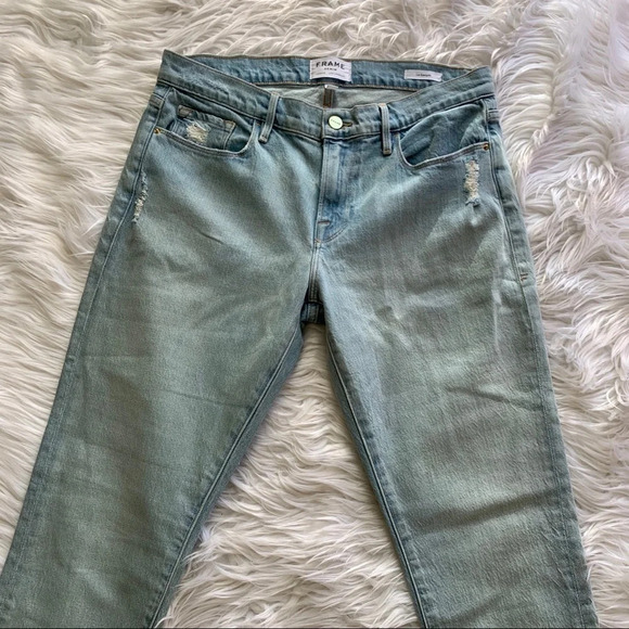 FRAME Le Garcon Raw Edge Crop Boyfriend Jeans Jimi Women’s Denim Casual 28 - Picture 4 of 8